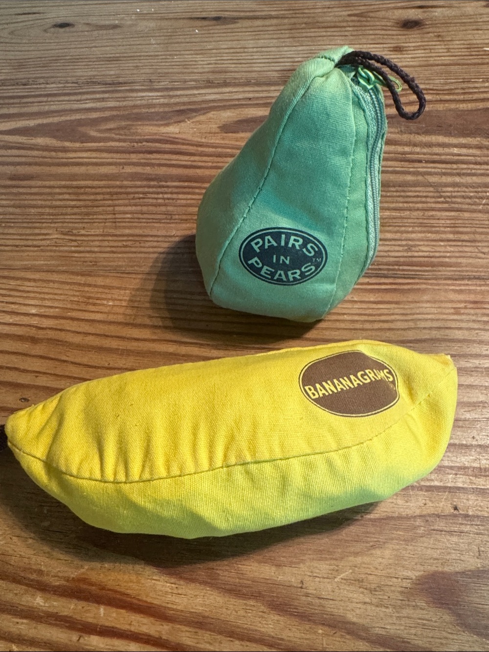 Bananagrams and Pairs in Pears Word Games